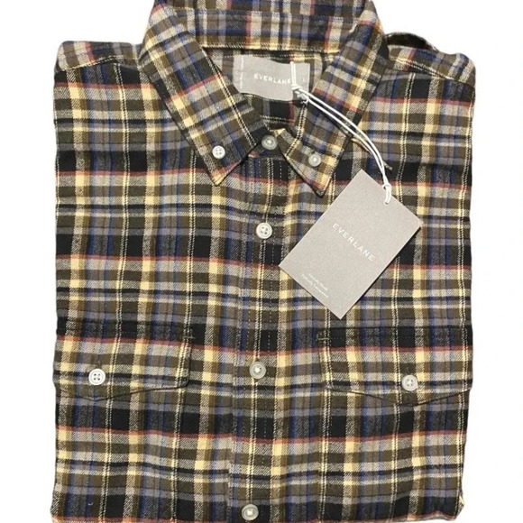 EVERLANE NEW MENS PLAID FLANNEL SHIRT TOP WINTER FALL CASUAL HOLIDAY TOPS SIZE L - Picture 1 of 3